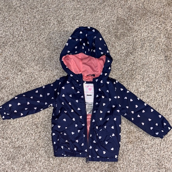 Carter's Blue Heart Pattern Hooded Jacket - Picture 1 of 2